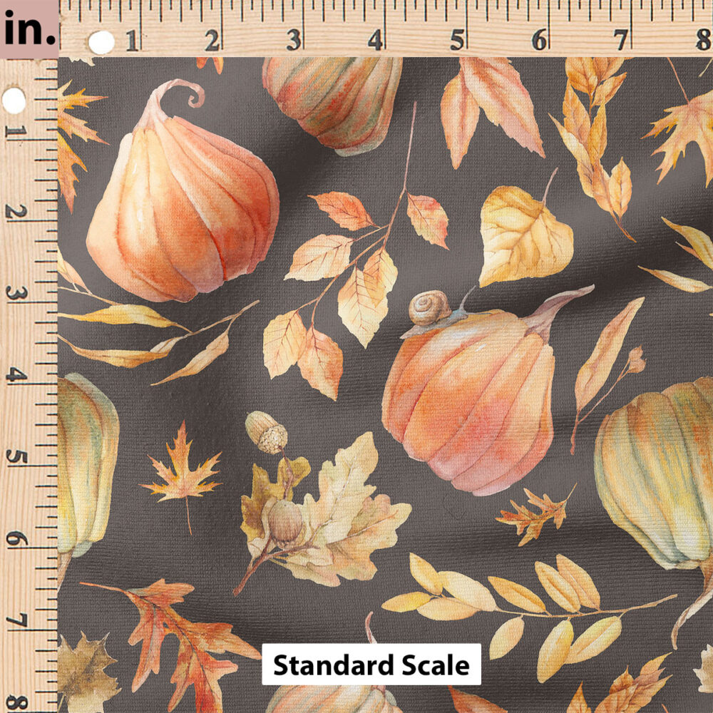 Ruler Scale for Fall Leaves and Pumpkins (Charcoal) by Hip Kid Designs